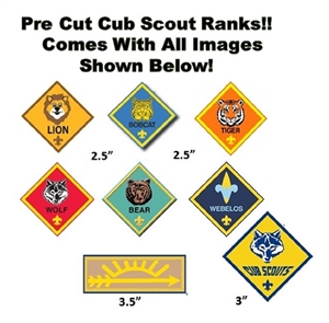 Pre Cut Cub Scout Boy Scout Ranks Edible Cake Stickers Decals Toppers